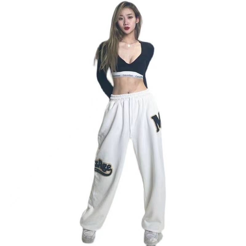 Black shirt + white pants